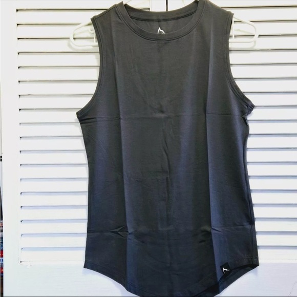 NWT ROKWOLF ESCAPE TANK TOP IRON GATE PIMA COTTON/ MODAL/SPANDEX FORM FIT sze XS - Picture 4 of 8